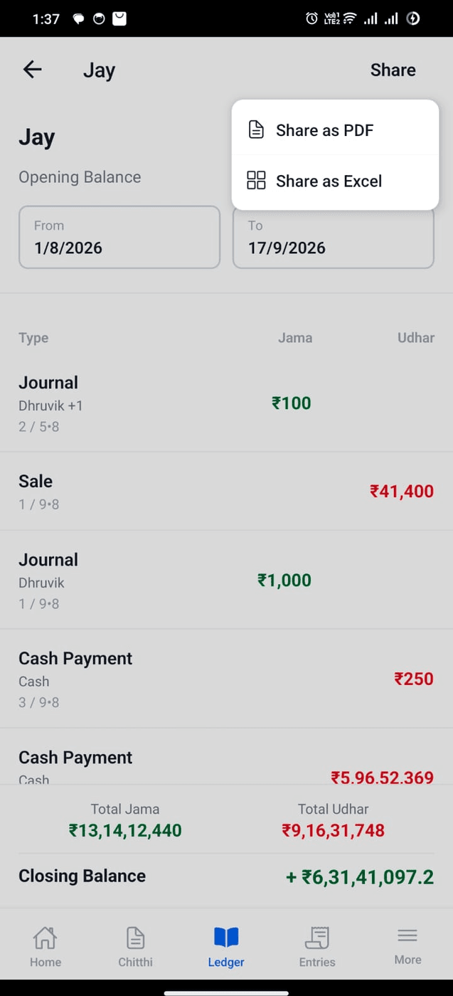 Ledgers and dues 3