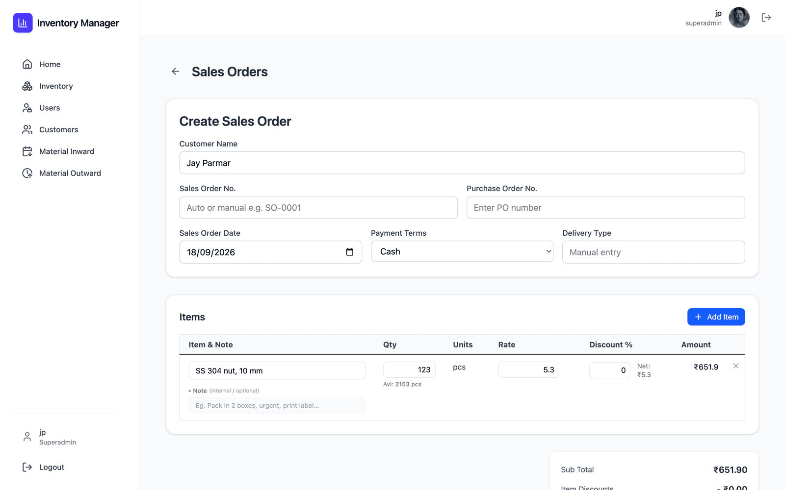 Sales orders 1